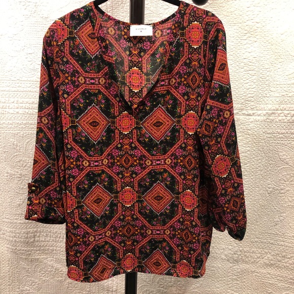 Everly Size L Print Blouse - Picture 1 of 4